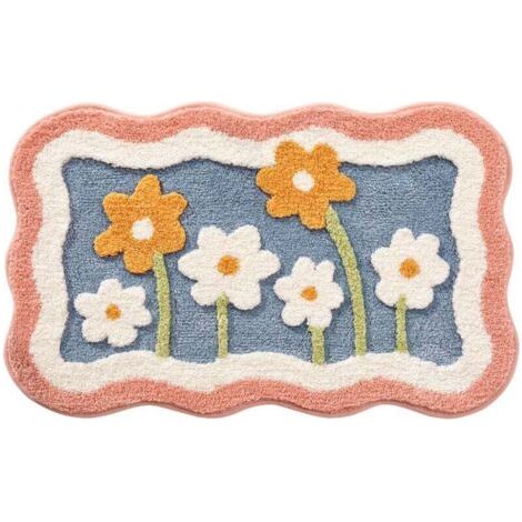 Charmante Badematte – Badezimmerteppich – Teppich – Badematte – Badezimmerteppich – Rutschfester Teppich – Dekorativer Teppich – Rosa