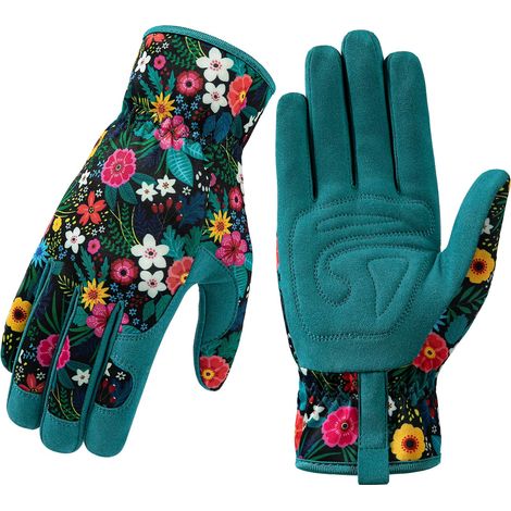 Gartenhandschuhe Für Damen, Gartenhandschuhe Aus Atmungsaktivem Leder, Mit Griff, Arbeitsbeständige Handschuhe Gegen Perforation
