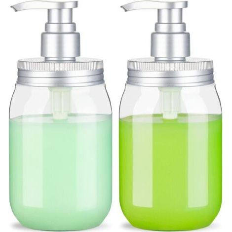 Lot Von 2 Flacons Distributors 450 Ml Mit Wiederaufladbaren Pompe, Ideal Für Savon Liquide Und Lotion