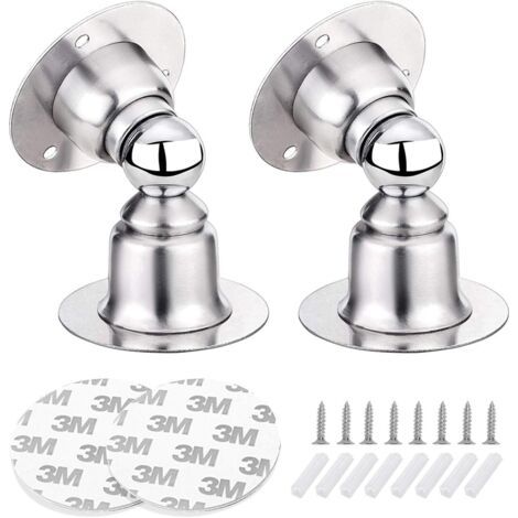 2er-pack Magnetische Türstopper, Türstopper Aus Edelstahl Mit Doppelseitigem 3m-klebeband Oder Schrauben