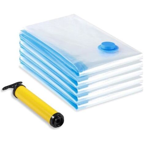 Sac Rangement Sous Vide Aspirateur, Lot De 5 (60 X 80 Cm) Sac Vetement Reutilisable, Housse De Rangement Sous Vide Couettes Avec Pompe Manuelle