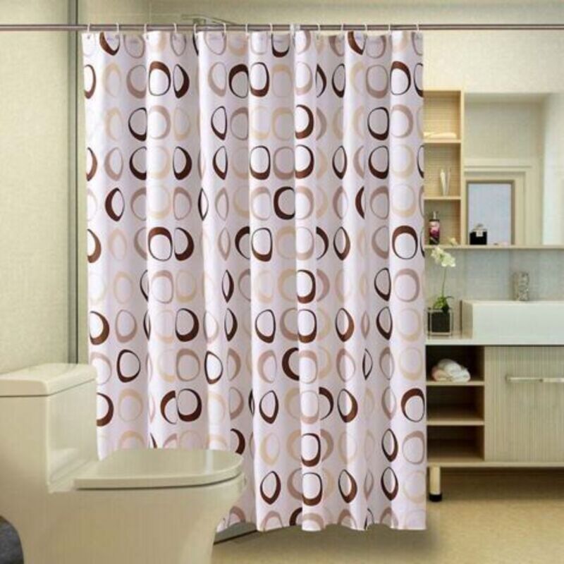 180 X 200 Cm Rideau De Douche Mit 12 Häkeln Séchage Rapide (braun), Maschinenwaschbares Wasserfestes Polyestergewebe, Rideaux Salle De Bain