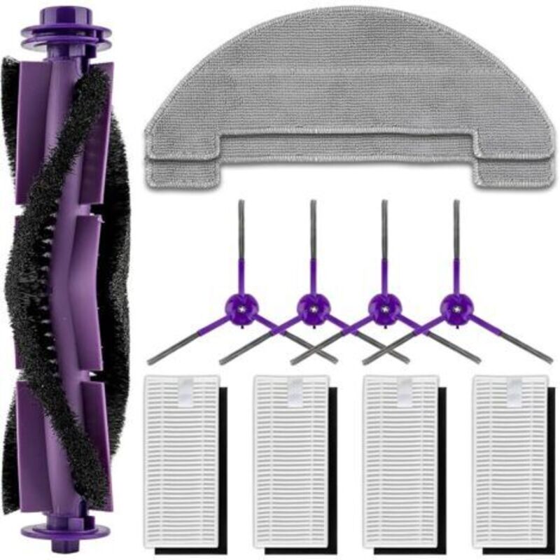 (11 Teile) Mr1 Se Austauschteile Für Den Saugroboter Monsga Mr1 Se, 1 Rolle, 4 Seitenzähne, 4 Hepa-filter Mit Mousse-filtern, 2 Netto-tampons, Zubehörset