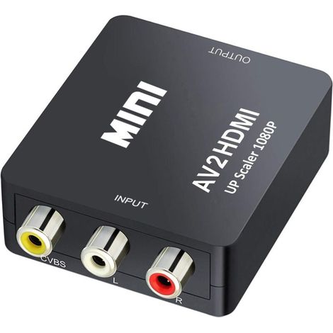 Konverter Av Rca Zu Hdmi 1080p – Eingang Composite Pal/ntsc – Hdmi 720p/1080p – Kompatible Kamera, Xbox, Ps1, Ps2, Wii