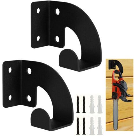 2er-set Robuste Kettensägen-wandhalterung – Kettensägenhalterung Für Garten, Garage, Werkstatt, Schwarzes Metall