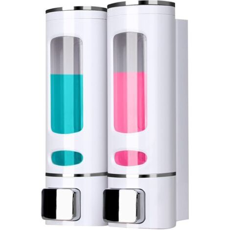 Abs-handseifenspender Zur Wandmontage Für Shampoo Oder Handseife, 2 X 400 Ml, Weiß