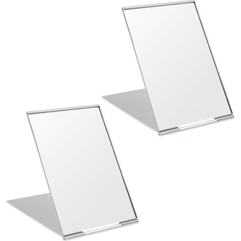 Miroirs De Maquillage Haute Definition, Lot De 2, 8,5 5 Cm, Biegsam, Miroirs De Bureau Portables, Miroirs De Voyage.