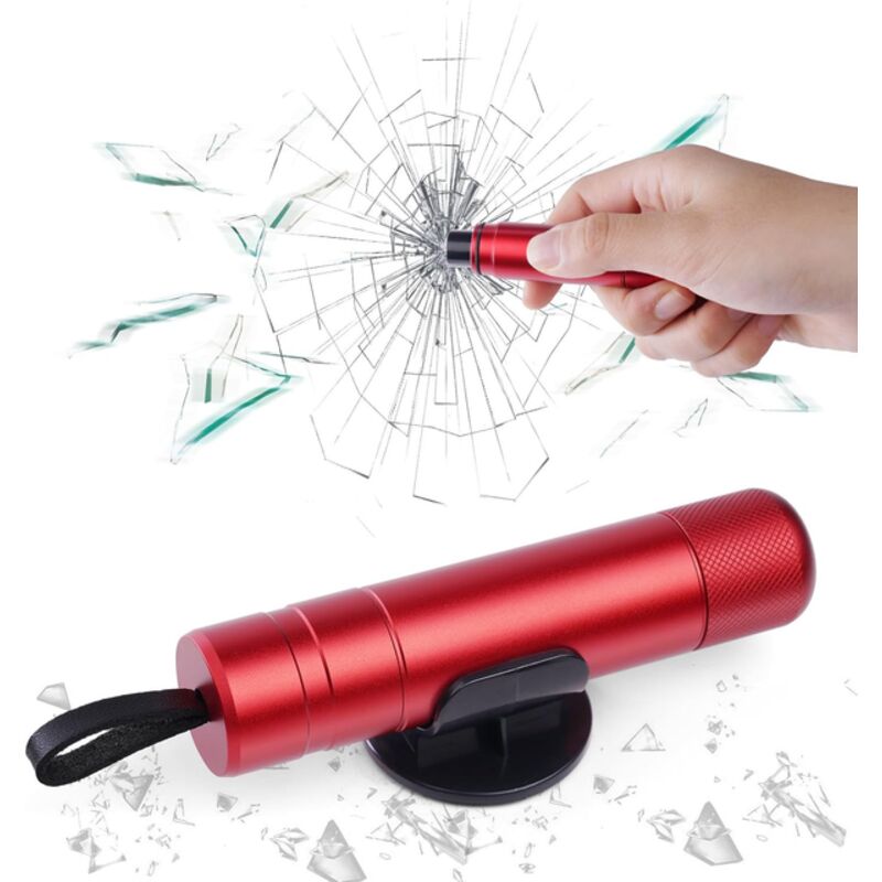 2-in-1-auto-sicherheitshammer Mit Gurtschneider, Rot