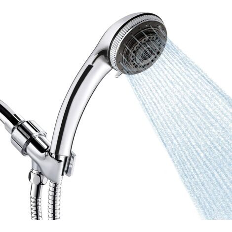 Pommeau De Douche,7 Funktionen Pommeau De Douche Avec Tuyau Douche, Pommeau De Douche Economie Deau Avec Support De Pommeau De Douche Pluie Et Tuyau (1,5 M)(7 Funktionen)