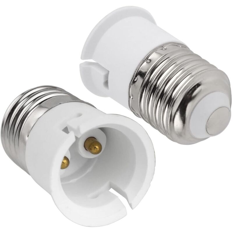 E27 Auf B22-adapter, E27 Auf B22-bajonett-konverter, 0–250 V, Für B22-ampullen, Led-ampullen, Glühlampen, Halogenlampen, Cfl-lampen, 2 Stück