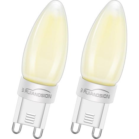 Led-ampulle G9 Mit Variabler Intensität, Weiß 6000 K, 220–240 V, 4 W, 4 Led-filamente, Entspricht Einer 40-w-halogenlampe (2 Stück)