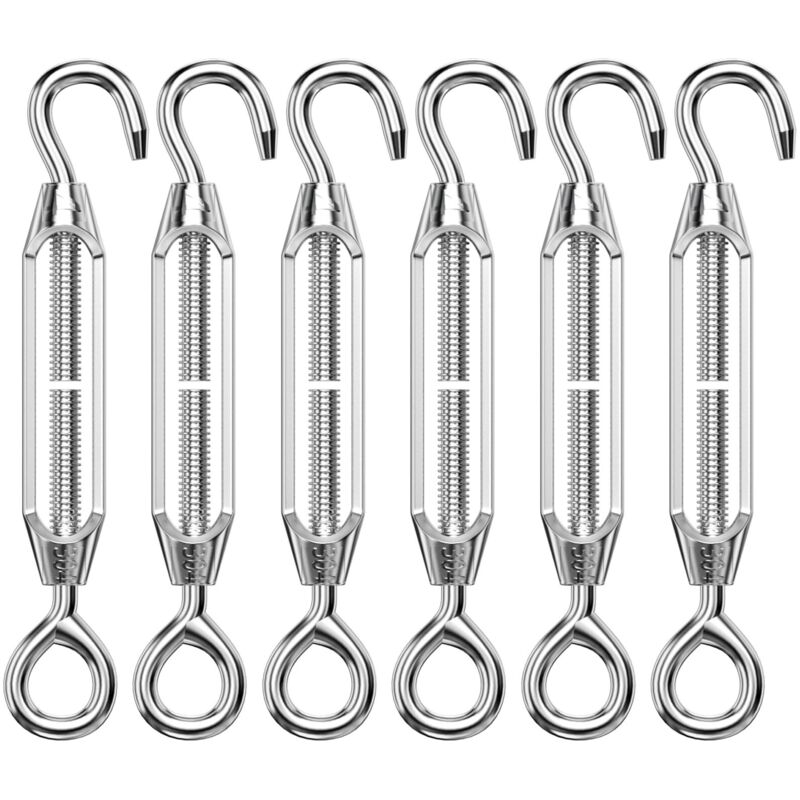 6 Stück Drahtgeflechtspanner, Edelstahl-kabelspanner Mit Gewinde, Stahldraht-schattensegelspanner, Robuste Kabelspanner, Für Gartenzäune Und Pflanzenunterstützung