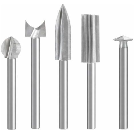 Holzschnitzbohrer-set, Kompatibel Mit Dremel, 5-teilig, Verschiedene Holzschnitzwerkzeuge, Bohrer Mit 1/8-zoll-schaft Für Heimwerker, Holzbearbeitung, Gravur, Mikroskulptur