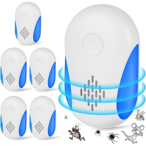 Lot Von 6 Ultrason Antiparasitaire-, Anti-moustique-ultrason-intérieur-, Souris-, Ultrason Souris- Und Ratten-repulsoren Für Mäuse, Mäuse, Ohren, Cafard Und Mäuse