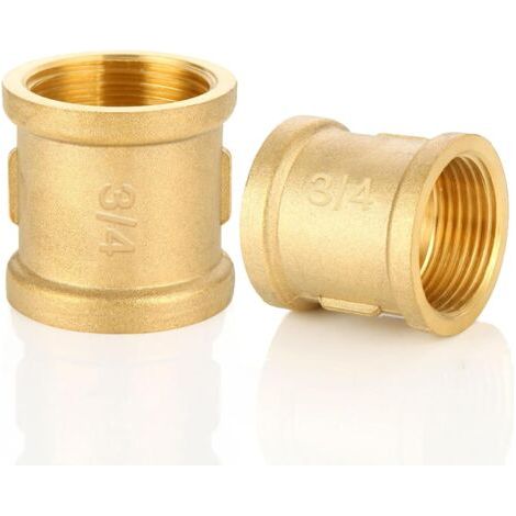 2 Stück Messingkupplung G3/4" Weiblich/weiblich, Messingkupplung G3/4" (ø24 Mm), 2 X Innengewinde, Doppelkupplung G3/4" Messing Weiblich/weiblich, Messinganschlüsse Für Rohrverbindung