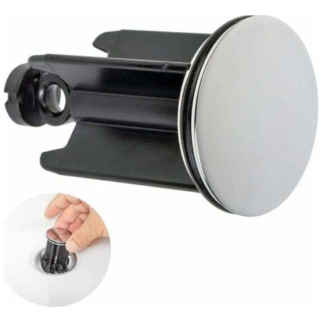 Universeller 40-mm-abflussstopfen Für Badezimmer, Verchromter Abflussstopfen, Aus Messing, Mit Gummidichtung, Höhenverstellbarer Stopper, Rostfreier Und Wasserdichter Badewannenabfluss