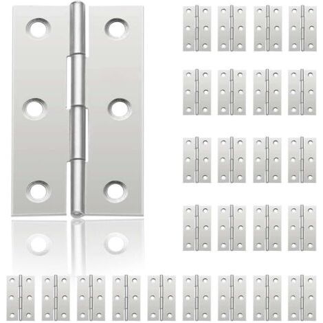24 Kleine Scharniere Für Türen, Edelstahlscharniere, Diy-türscharniere Für Schranktüren, Klavierscharniere, Schmuckschatullen, Wohnmöbel, Kleiderschrank (44 Mm 3).