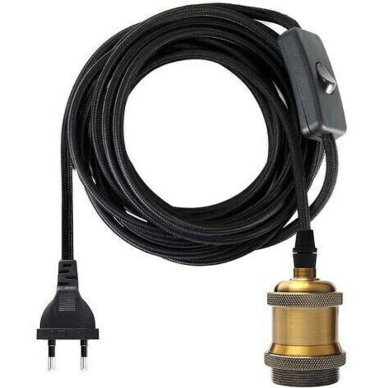 Pr Douille E27 Mit Unterbrecher, Elektrischem Strom Und Kabelband Von 1,2 Metern Für Douille Ampoule/edison Retro Suspension Luminair/lampe Créative, Adaptateur De Lampe ​vintage Laiton