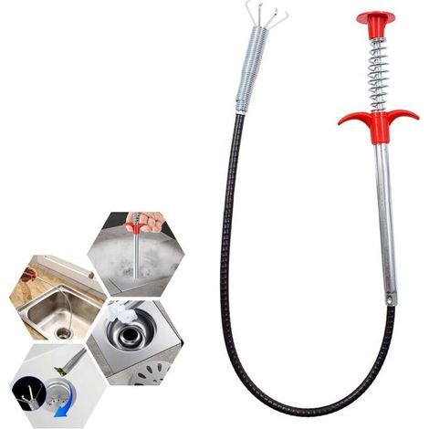 Abflussreiniger, 60 Cm, Flexibler Spülbeckenreiniger, Abflussstangen, Schlangen-abflusswerkzeug Mit Einfach Zu Verwendender, Wiederverwendbarer Küchenspüle-reinigungsbürste