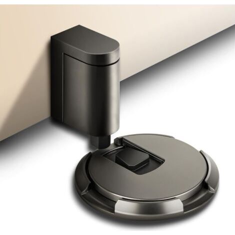 Türstopper, Mechanischer Bodentürstopper, Stanzfreier Mechanischer Geräuschloser Bodentürstopper, Metalltürstopper, Solider Türstopper Mit Kleber Und Schrauben (grau)