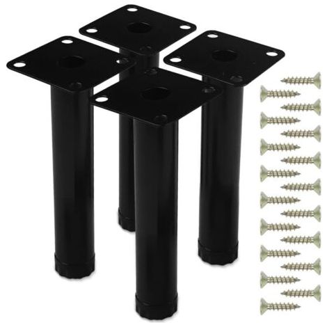 4 Stück 15 Cm Möbelbeine, Mit 18 Schrauben, Verstellbares Schwarzes Metall-couchtischbein, Höhenverstellbare Füße Für Möbel, Sofa, Schreibtisch, Küche, Verstellbare Schränke
