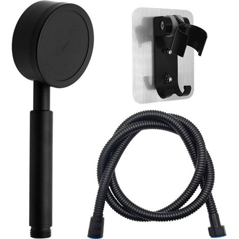 Duschkopf Mit Tuyau Und Douchette Am Hauptdurchmesser Von 80 Mm Mit Tuyau De Douche Von 1,5 M Und Rostfreiem Edelstahl In Eau Und Douchette Haute Pression Noir