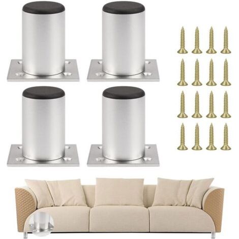 Möbelbeine, 4 Stück Verstellbare Möbelfüße, 60 Mm Badezimmermöbelfüße, Runde Sofafüße, Aluminium-möbelfüße, Höhenverstellbar 0–10 Mm, Für Tisch, Stuhl, Schreibtisch, Kleiderschrank