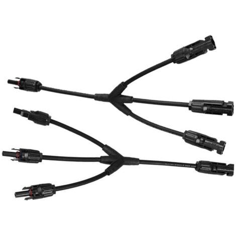 Solar-y-stecker (1 Bis 3), Ip67, F/m/m Und M/f/f, Solar-y-stecker, Y-kabelverteiler, Kompatibel Mit 2,5 Mm2-6 Mm2 Solar-photovoltaik-steckern, Schwarz