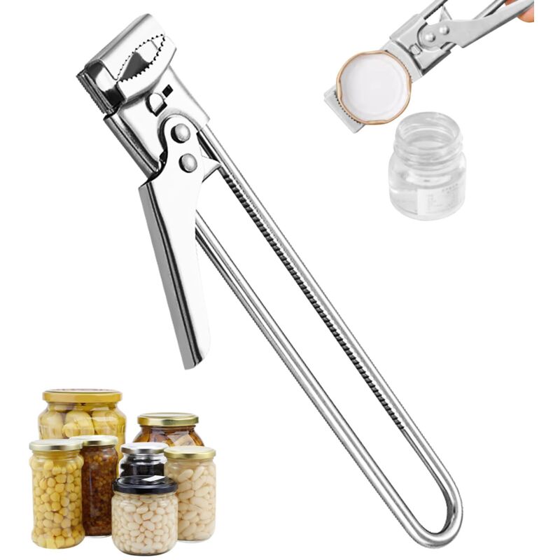 Verstellbarer Glasöffner Aus Edelstahl, Manueller Glasöffner, Dosen- Und Glasöffner, Glasöffner Für Ältere Hände, Arthritis-patienten, Frauen