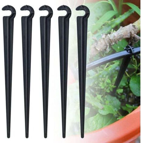 100 Stück Pe-bewässerungsschlauchhalter, Bodenbefestigungspfahl, Bewässerungsschlauchhalter Φ 7 Mm, Bewässerungsschlauchaufhänger, Tropfpfahlhaken Für Gartenbewässerung, Bewässerungsschlauch