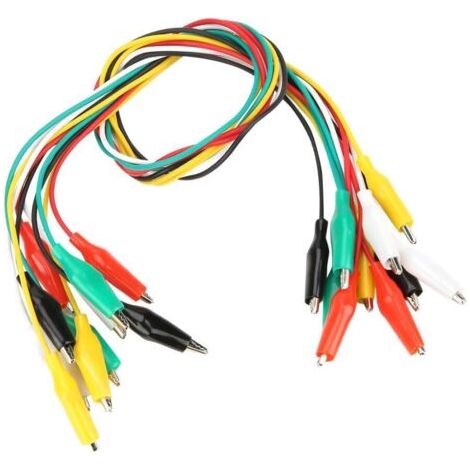 10 Stück 50 Cm Isoliertes Krokodilklemmen-testset Für Elektronik, Drahttestklemmen