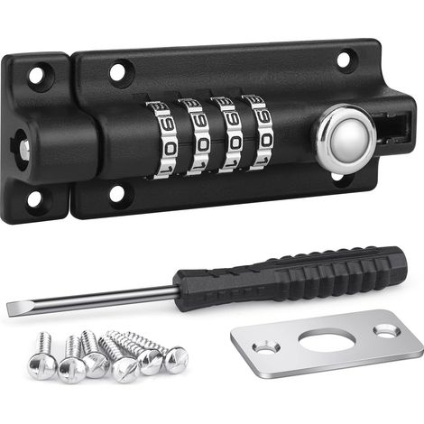 Zahlenschloss, 4-stelliges Zahlen-türschloss, 120 Mm Codiertes Schloss Für Schuppen/garten/garage/safe (schwarz)