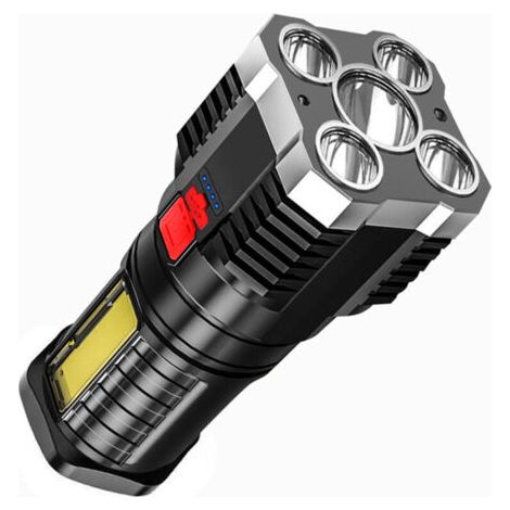 (silber) Super Leistungsstarke Led-taschenlampe, Led-taschenlampe, Wiederaufladbare Taschenlampe, Wasserdicht, Verstellbare Zoom-taschenlampe Für Camping, Wandern, Notfall
