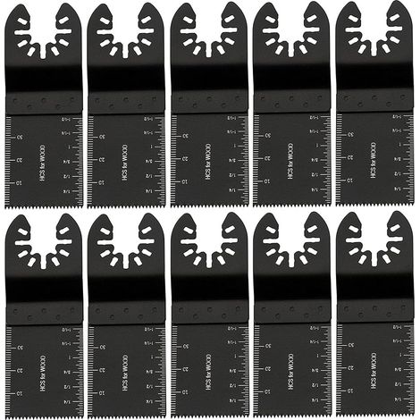 Multi-tool-sägeblatt-set, Oszillierende Sägeblätter Für Metall/holz, 10-teiliges Multi-tool-sägeblatt-set, 34 Mm, Kohlenstoffstahl, Für Bosch Fein – Schwarz –