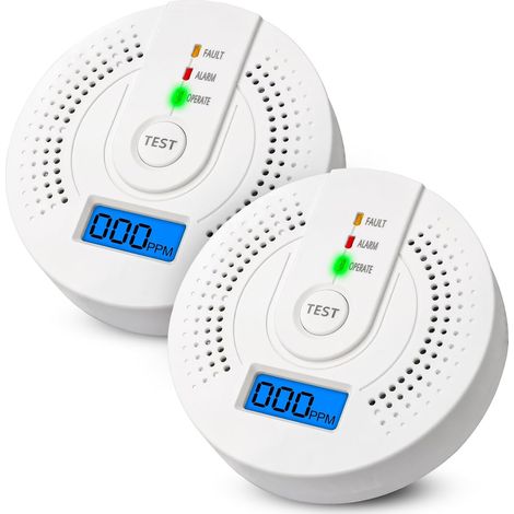 Kohlenmonoxidmelder, Co-melder Mit Led-anzeige, Kohlenmonoxidmelder Und Co-alarm Mit Austauschbarer Batterie Für Ihr Zuhause, Garage, Büro (2er-pack)