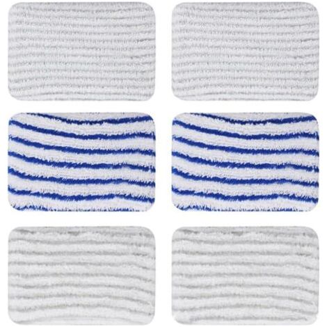 6 Teile Clean And Steam Lingette, Clean And Steam Zubehör, Serpillere Balai Vapeur Für Rowenta Clean & Steam Zr850002 Zr005801 Zr005804 (grau Und Blau)