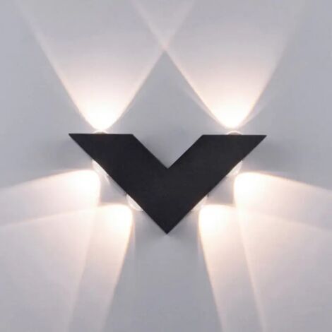 Außenwandleuchte, Led-wandleuchte, 6 W, 3000 K, Moderne Leuchte Mit Beleuchtung Auf Der Oberseite Und Auf Der Unterseite, In Form Von V Und Strahl, Schutzart Ip65