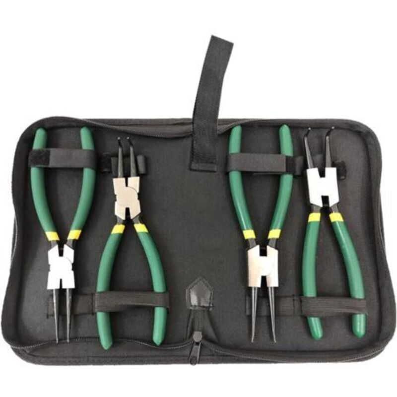 Pr Pinces À Circlips Mini Pince Trousse D'Outils De Pince, Pinces À Annaux Jeu Doutils Droite Courbe Interieur Extérieure Ensembles De Pinces Avec Housse De Conservation Poignée Antidérapante