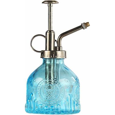 Im Glas Für Pflanzen Zerkleinerter Flakon, 6,5-zoll-jahrgangsglas Mit Hoher Pompe, Bis Zur Hochzerstäubung Für Pflanzen Im Blumengarten, Frischhaltelösung - Blau