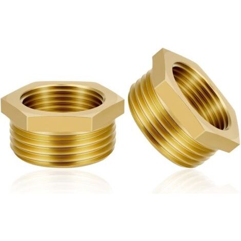 2 Stück Messing-reduzierstück-adapter, 1/2 Zoll Innengewinde Auf 3/4 Zoll Außengewinde, Messing-innensechskant-reduzierstück, Innengewinde-reduzierstück, Für Rohrumwandlung