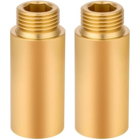 2 Stück Messing-wasserhahnverlängerungen, 5 Cm Gewindeanschlussverlängerung, Messing-verlängerungsarmatur, Für Trinkwasser- Und Heizungsinstallation