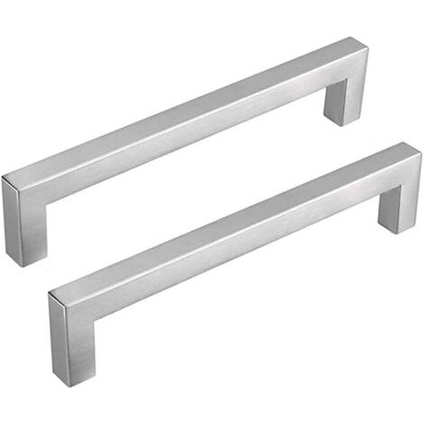 Küchenschrankgriffe Aus Edelstahl, 128 Mm Achsabstand, 2er-set, Küchenschrankgriffe – Küchenschrankgriffe Aus Gebürstetem Neusilber Aus Edelstahl