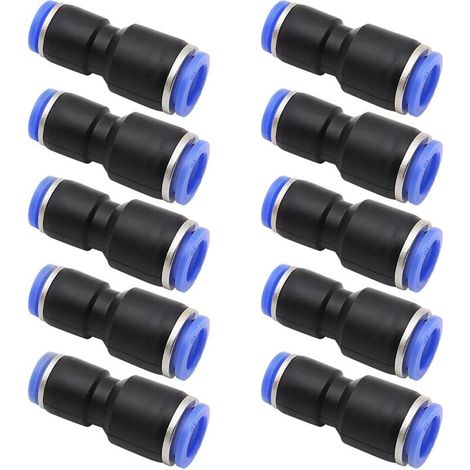 Pneumatische Anschlüsse Von 6 Mm Bis 8 Mm – Packung Mit 10 Stück – Schnelle Kompressoranschlüsse – Erhöhter Druckwiderstand