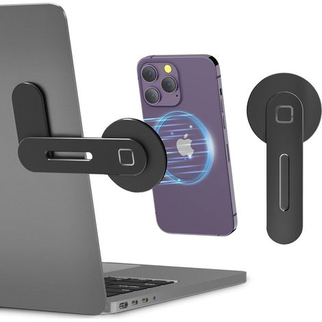 Verstellbare Halterung Für Tragbares Gerät, Magnetische Halterung Für Telefon, Feine Seitliche Fixierung Auf Aluminium Für Gehäuserahmen, Ausziehbare Tragbare Halterung, Schwarz