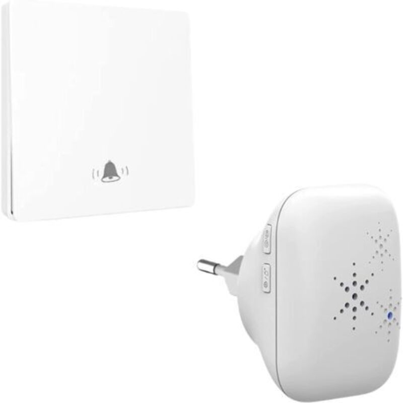 Kit De Sonnette Sans Fil Et Sans Pil Eco Outdoor Étanche Ip 65 Neige Pluie – Fernstrahler – Einstellbarer Empfänger – 43 Lautstärkestufen – 38 Melodien