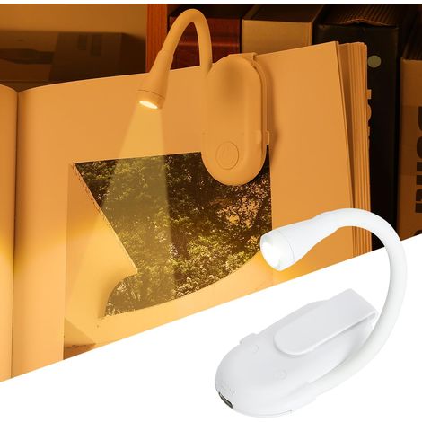 Leselampe Für Die Pinzette, Wiederaufladbare Usb-buchlampe, Buchgeschenk Für Den Mann Und Die Frau (weiß)