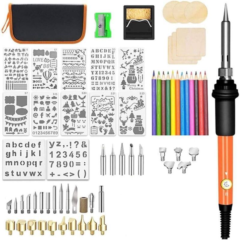 Holzbrenner-set, 60 W, Professionelles Holzbrennstift-werkzeug, Holzbrenner Zum Prägen, Skulpturen, Brandmalerei, Löten, Eu-stecker