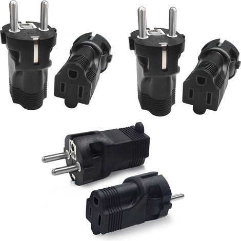 Adaptateur De Voyage Type E/f (deutschland/europa) – Prize Internationale Mit 2 Einsätzen – Frankreich (lot De 6)