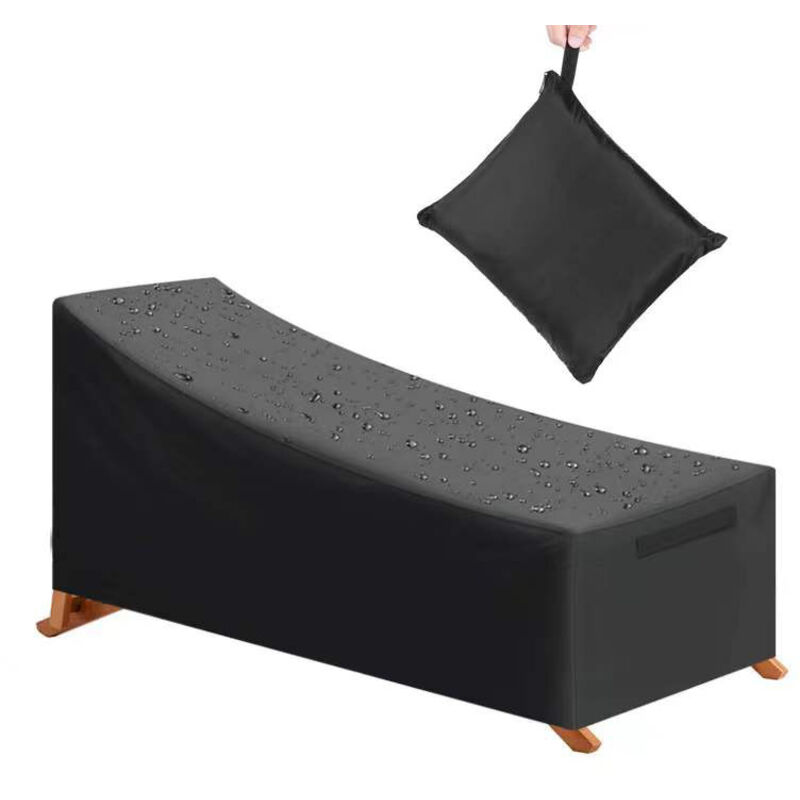Schutzhülle, Wasserdicht, Winddicht, Uv-schutz, Sonnenschutzbezug Aus 210d Oxford-gewebe, Liegestuhl (210 X 75 X 40/80 Cm) – Schwarz