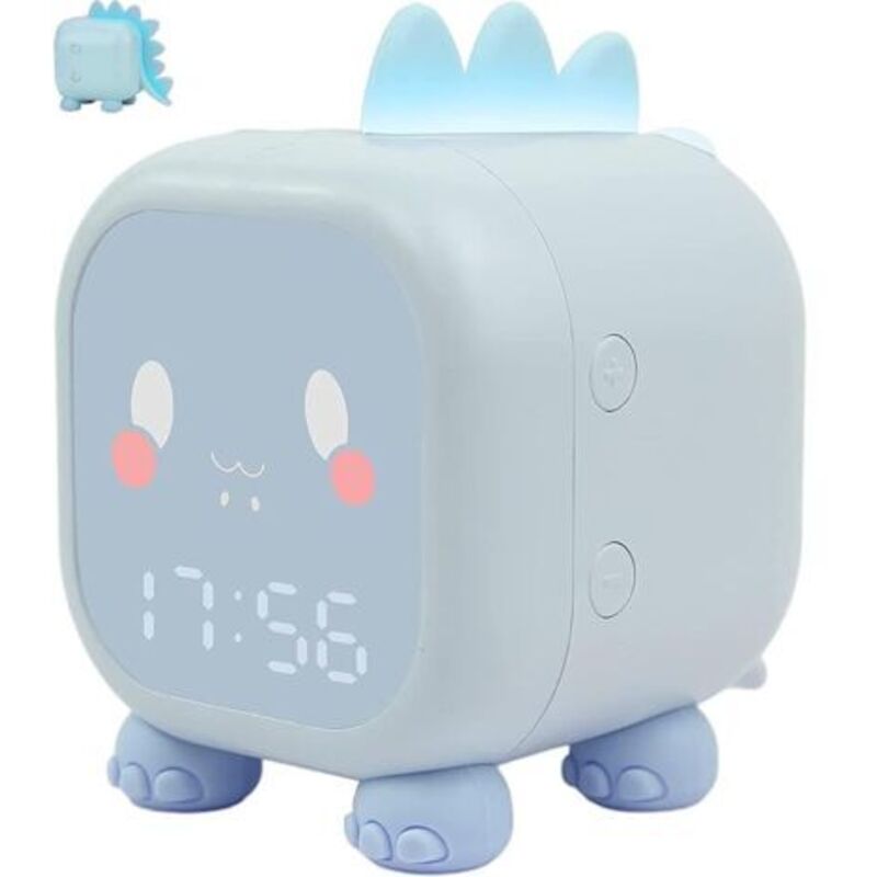 Pr Réveil Mignon Enfant, Multifonctionnelle Réglable Veilleuse Compte À Rebours Répétition Commande Wiederaufladbare, Cadeau Pour Enfants (blau)